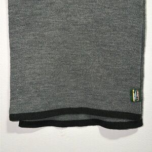 L.L. Bean Unisex Grey Flat Knit Scarf - Black Border Edge